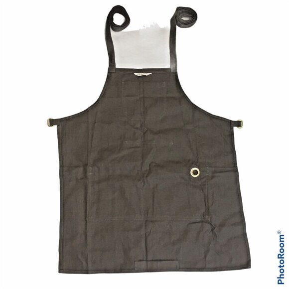 AIDEN BROTHERS Professional Apron 28" Chest Cotton Canvas Taupe/Tan Sturdy Thick - Picture 2 of 4